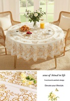Nappe jetable en PVC tissé, imperméable et résistante à l'huile, style moderne, diamètre 150 cm, motif imprimé personnalisable pour usine