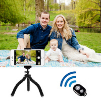 Mini trépied pour téléphone portable, support de Octopus antidérapant avec jambes éponge Flexible et Clip universel pour appareil photo