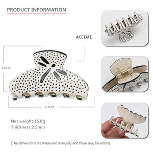 مشبك شعر نسائي جديد متعدد الطبقات من الأسيتات بتصميم اليعسوب المنقوش عالي الجودة - Product Image 3