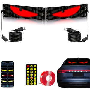 12V voiture camion diable yeux lumière Flexible LED panneau de signalisation APP personnaliser LED signe affichage intelligent LED écran voiture oeil Led panneau matriciel - Product Image 1