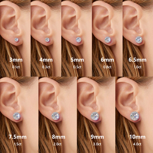 Pendientes de Plata S925 con Moissanita VVS de 10mm, con Certificado GRA, Diseño de Flor y <span class=keywords><strong>Halo</strong></span>, Estilo Hiphop, para Mujer y Hombre - Product Image 3