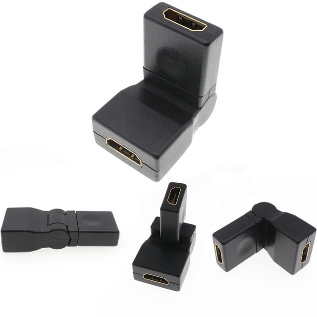 OEM Hot Sale 180 Degree Female to Female Rotating HDMI Adapter