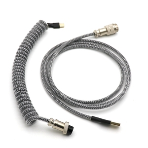 Cavo a spirale Mini Micro USB a spirale tipo C personalizzato per tastiera meccanica con aviatore GX12 - Product Image 4
