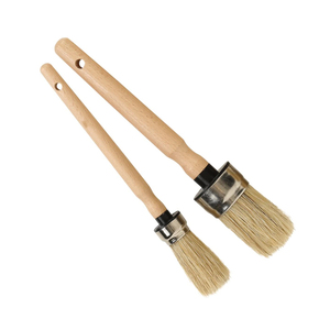 Brosse circulaire en poils de sanglier naturels, brosse de détail automobile, brosse ronde pour <span class=keywords><strong>peinture</strong></span> avec manche en bois verni - Product Image 1