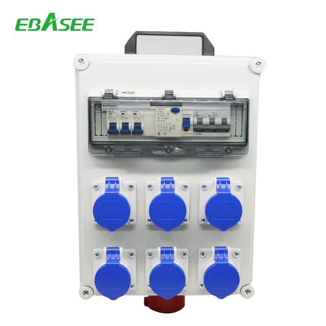 IP55 Portable Industrial Electrical Plug and Socket Distribution Board