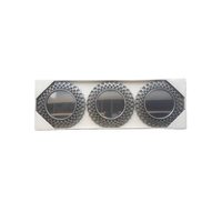 Ensemble de 3 miroirs muraux en plastique de luxe à motifs creux, style Art Déco, rétro, pour la décoration murale des appartements, des hôtels et des fermes