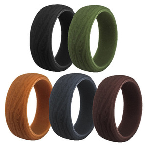 New Design <strong>Silicone</strong> <strong>Ring</strong> with Bark Pattern Hot Selling Men's Sports <strong>Ring</strong> - Product Image 1