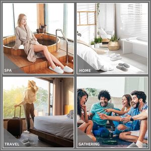Pantuflas Desechables de Hotel Blancas, Portátiles, de Alta Gama, Personalizadas con Logotipo, con Forro de Coral, para Uso en Casa, Hotel, Viajes y Spa - Product Image 4