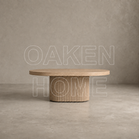 Table basse sur piétement en bois massif OAKEN, style moderne et luxueux, élégante, haut de gamme, pour salon, meubles de salon, meubles pour la maison