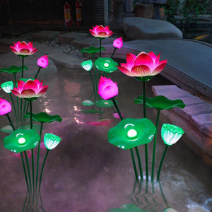 โคมไฟ LED รูปดอกบัวแบบไดนามิก กันน้ำ สำหรับตกแต่งสวนกลางแจ้ง บ่อปลา และภูมิทัศน์ - Product Image 3