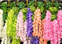 Fleur de glycine artificielle faite à la main de haute qualité, 50 cm, décoration suspendue pour plafond de mariage ou aménagement d'intérieur