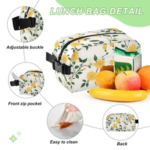 Custom Flowers Print Waterproof Small <b>Cooler</b> Tote Bag Portable Waterproof Lunch <b>Box</b> Bags for Kids Adult - Product Image 4