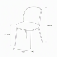 Chaise de salle à manger ergonomique scandinave personnalisée en gros, avec cadre métallique et rembourrage crème, style luxe léger, pour la maison, le bar et l'hôtel
