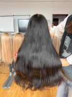 Perruque juive SHY à séparation libre, cheveux humains vierges, pré-épilée, ligne de cheveux naturelle, vente en gros avec nœuds blanchis