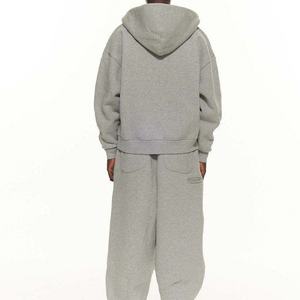 Ensemble de survêtement vintage personnalisé pour homme avec sweat à capuche zippé délavé à l'acide et pantalon de survêtement coupe droite évasé, coupe ample, coupe-vent, pour la gym - Product Image 6