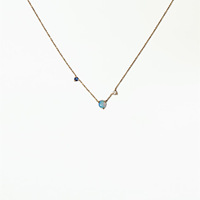 Kalung Opal Kompak HL Blue Tears dengan Retensi Warna Tinggi, Lapisan Emas Ganda, Kalung Baja Tahan Karat