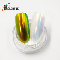 Poudre à ongles chromée multicolore Kolortek, pigment miroir changeant de couleur pour vernis gel, nail art, salon
