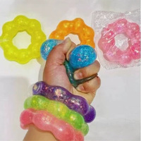 Bracelet en caoutchouc à paillettes d'or, grande taille, jouet créatif anti-stress en maltose, donut souple à paillettes, best-seller