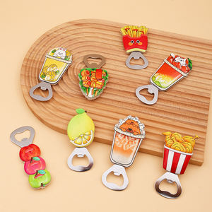 Abridor de Botellas con Forma Irregular de Dibujos Animados, Abridor de Refrigerador Creativo con Forma de Pollo Frito, Papas Fritas y Té con Leche - Product Image 2