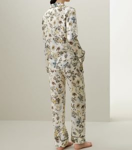 Ensemble <span class=keywords><strong>de</strong></span> pyjamas 2 pièces pour femme, motif imprimé, manches longues et <span class=keywords><strong>pantalon</strong></span>, vêtements d'intérieur doux pour femme - Product Image 4