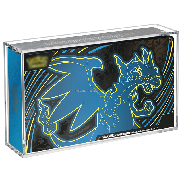 Custom 99% UV Protection Acrylic Case for TCG Mega Phantom Charizard X Ex Ultra-Premium Collection Strong Magnetic Lid Box