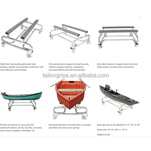 Carro de acero para embarcaciones, capacidad de carga de 1000 libras, soporte para motos acuáticas, literas ajustables con 4 ruedas - Product Image 6