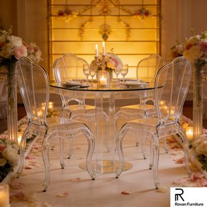 เก้าอี้เรซิ่นใส ดีไซน์ใหม่ล่าสุด สไตล์เจ้าหญิง สำหรับงานแต่งงาน ห้องรับประทานอาหาร และงานเลี้ยง - Product Image 2