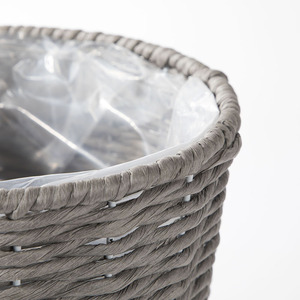 Woven Paper Rope <b>Flower</b> Pot Circular Floor Standing Minimalist Design Indoor Home Decor Plant <b>Basket</b> - Product Image 3