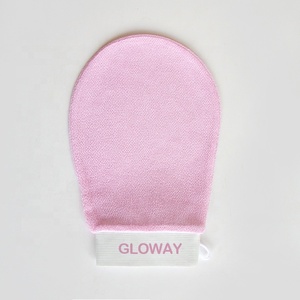 Guanti esfolianti In seta naturale all'ingrosso 150D 250D viscosa Matiral rosa guanti esfolianti Logo personalizzato In Stock - Product Image 5