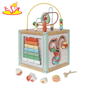 Cube d'activités en bois avec labyrinthe de perles, trieur de formes, <span class=keywords><strong>xylophone</strong></span> et éléments interactifs - Jouet éducatif pour enfants W11B362 - Product Image 2