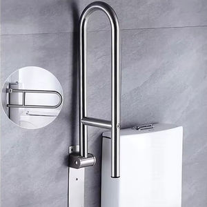 Barres <span class=keywords><strong>d</strong></span>'appui <span class=keywords><strong>de</strong></span> sécurité pour personnes âgées, en acier inoxydable, à visser, rabattables, pour baignoire et douche - Product Image 4