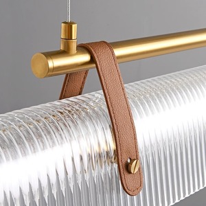Luminaire suspendu long de style nordique minimaliste pour salle à manger, comptoir de bar, salle d'exposition, luminaires en cuir - Product Image 2