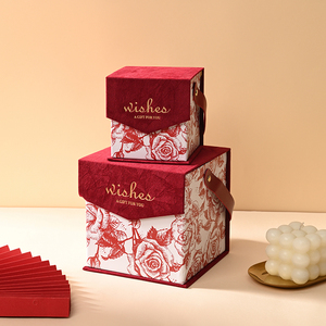 Lễ hội Kẹo sô cô la gói nắp bản lề cơ sở với mở rộng nắp hộp với bông dây xử lý hình dạng tùy chỉnh chấp nhận in logo - Product Image 1