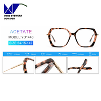 Monture optique hexagonale en acétate sur mesure OEM, taille 54-15-142, vision haute définition pour adultes unisexes, fabricant chinois