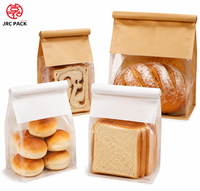 Sacs en plastique durables de qualité alimentaire imprimés sur mesure avec fenêtres transparentes et fermeture à clip pour l'emballage du pain/du toast