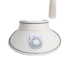 Custom Logo Outdoor Large Eaves Empty Top USB Charging Summer Sun Visor Cap Wide Brim Promotional Cap with Fan Visors