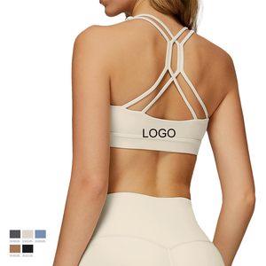 Logo personnalisé bretelles croisées dos creux Yoga <span class=keywords><strong>sport</strong></span> <span class=keywords><strong>soutien</strong></span>-<span class=keywords><strong>gorge</strong></span> femmes serré Fitness course Gym <span class=keywords><strong>soutien</strong></span>-<span class=keywords><strong>gorge</strong></span> haut - Product Image 2