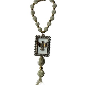 Adorno de coche con diamantes de imitación, religioso, vintage, con cuentas de perlas, paloma del Espíritu Santo, cruz, Virgen de Guadalupe, conector de rosario, llavero - Product Image 4