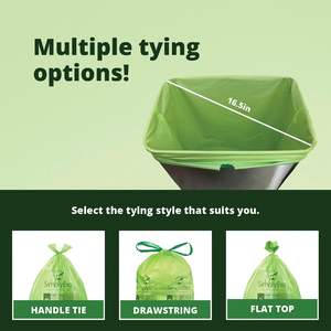 Bolsas de basura verdes de 13 galones con cordón, bolsas de basura de 1,1 Mil, revestimientos de papelera de plástico grueso para inodoro, hogar y oficina - Product Image 3