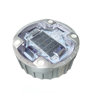 Borne lumineuse solaire ronde en aluminium pour marquage routier souterrain, protection IP68 - Product Image 1