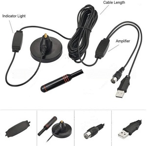 Nhà Máy Giá TV Ăng Ten Khuếch đại tín hiệu tăng cường bên ngoài TV ăng ten với cơ sở từ tính 3M RG58 cáp trong nhà TV ăng ten từ - Product Image 3