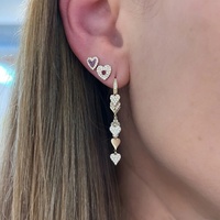 Boucles d'oreilles clous Maimang personnalisées, romantiques et délicates, plaquées or 14K 18K, en argent 925, pavées de rubis et de diamants, en forme de cœur, pour femmes