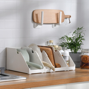 Japanese-style Plastic Rectangle <b>Kitchen</b> <b>Storage</b> <b>Box</b> Cabinet Divider Basket Organizer for Tableware Stackable Rack Compartments - Product Image 1