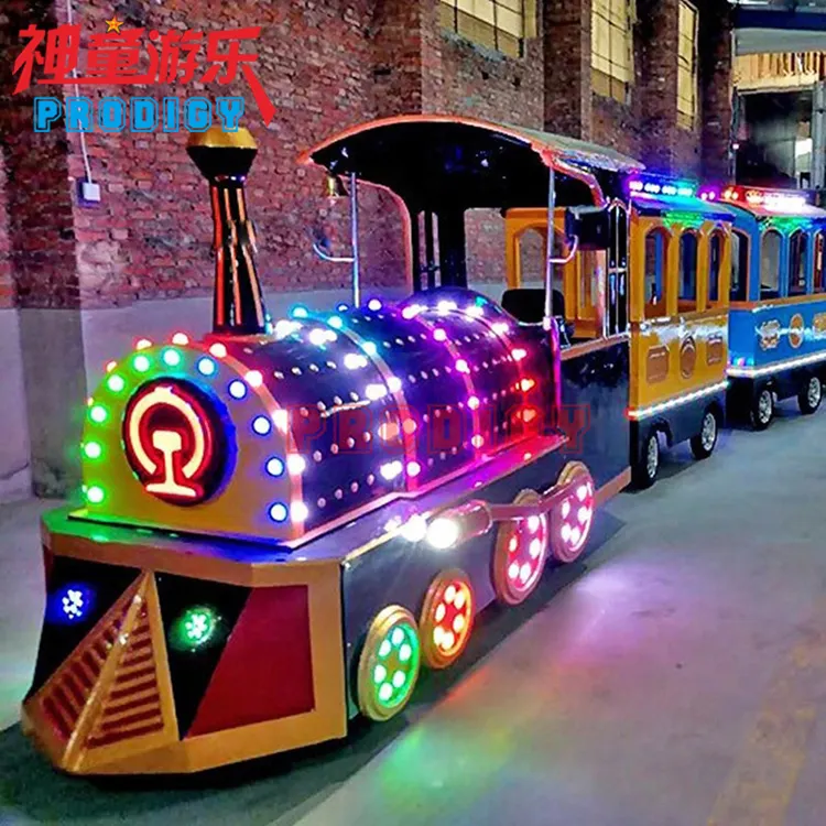 Train électrique pour enfants, Mini piste de noël, parc d'attractions, cavalier