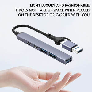 Hub USB Type C JustLink 5 en 1 OEM ODM avec ports Type C et ports USB <span class=keywords><strong>2</strong></span>.0 et USB 3.0 pour <span class=keywords><strong>PC</strong></span>, convertisseur pour ordinateur portable, livraison directe - Product Image 3