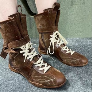Produttore di scarpe <span class=keywords><strong>da</strong></span> boxe retrò <span class=keywords><strong>da</strong></span> donna personalizzate a metà tubo moda stivali <span class=keywords><strong>da</strong></span> allenamento tedeschi Vintage punta tonda donna stivali <span class=keywords><strong>da</strong></span> boxe - Product Image 3