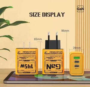 Pengisi Daya Cepat 145W <span class=keywords><strong>3</strong></span> Port Tipe-C USB Pengisian Cepat 145W Pengisi Daya Ponsel Colokan EU/US/UK Adaptor Daya Dinding USB-C - Product Image 2