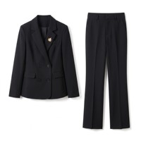 Ensemble de costume pour femme à double boutonnage, blazer et pantalon, 4 couleurs, grandes tailles S-5XL, tenue de bureau, tenue professionnelle, vente en gros, sur mesure