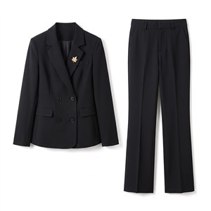 Dames Dubbelgeknoopte Pakset <span class=keywords><strong>Blazer</strong></span> en Broek 4 Kleuren <span class=keywords><strong>Plus</strong></span> <span class=keywords><strong>Size</strong></span> S-5XL Kantoor Werkpak Zakelijke Outfit Groothandel Op Maat - Product Image 1