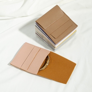 Sac en cuir artificiel imprimé de logo personnalisé Pochettes à boutons en similicuir de qualité supérieure pour bijoux ou emballage de cadeaux Pochette à bijoux en cuir - Product Image 2